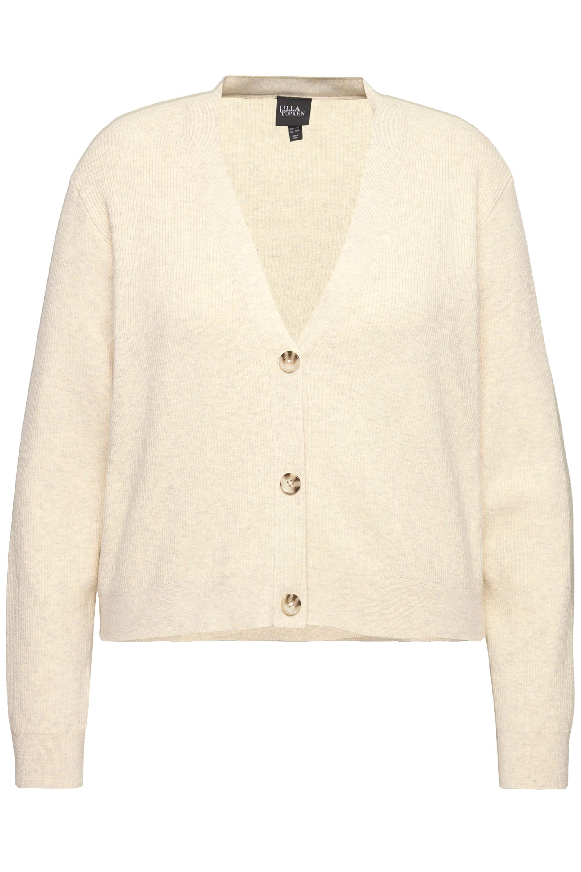 Ulla Popken Cardigan Strickjacke Knopfleiste V-Ausschnitt günstig online kaufen