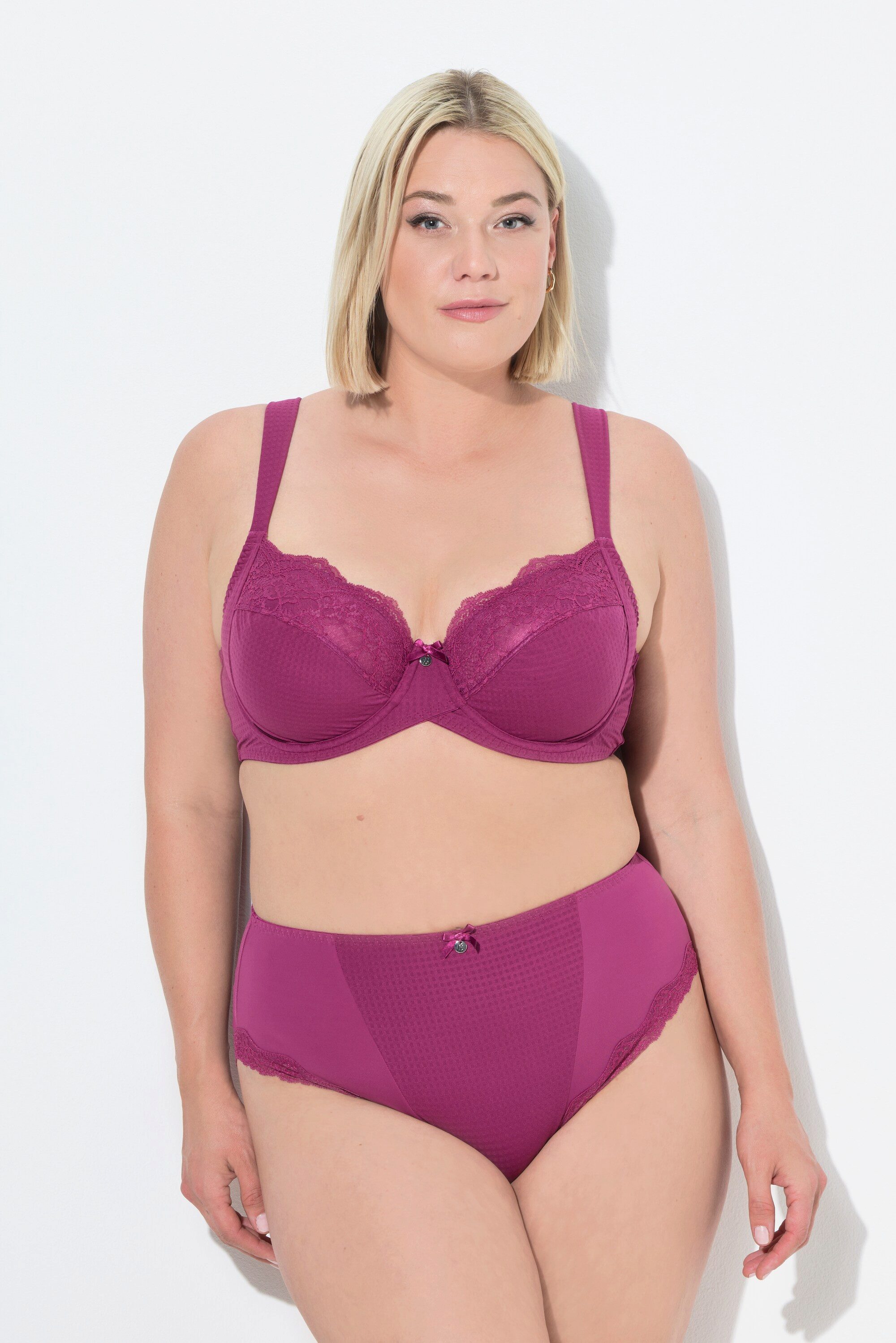 Ulla Popken Bügel-BH Bügel-BH Jacquard Spitze Softcups
