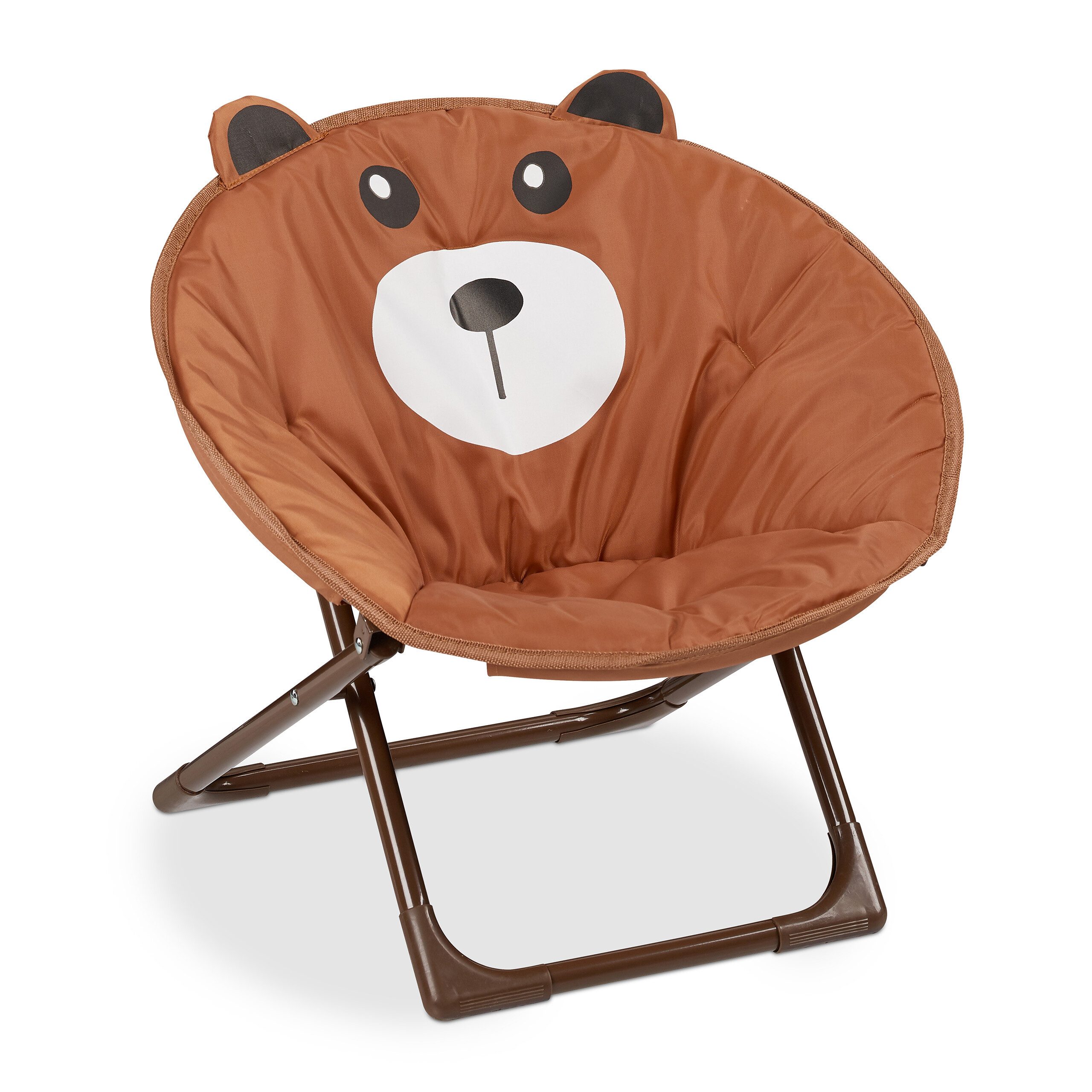 relaxdays Campingstuhl Faltbarer Moonchair für Kinder, Bär günstig online kaufen