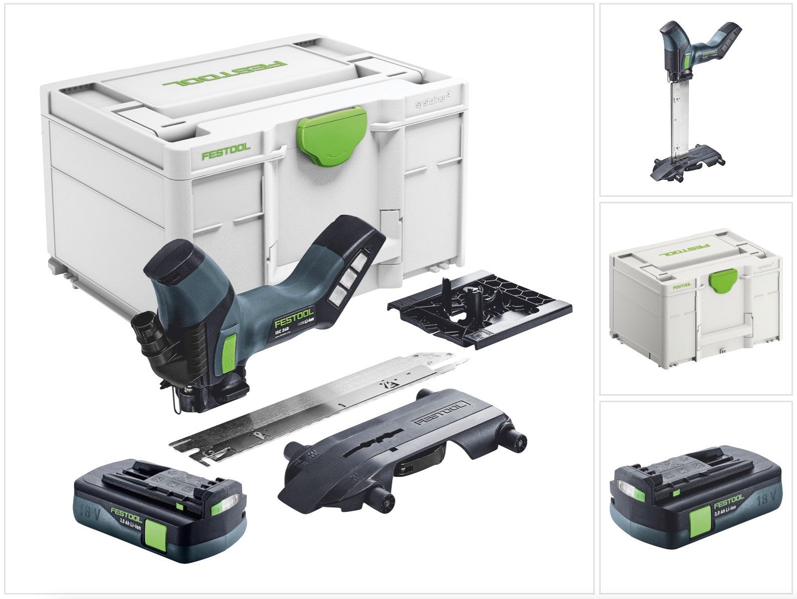 FESTOOL Kompakt-Handkreissäge ISC 240 EB-Basic Akku Dämmstoffsäge 18 V 240 mm + 1x Akku 3,0 Ah + Sy