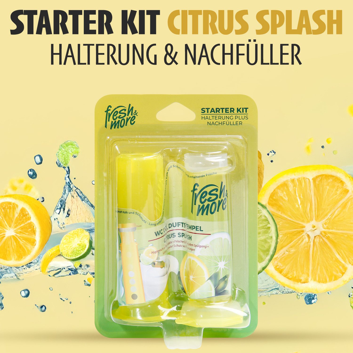 fresh & more WC-Duftspüler Duftstempel (3-St., 6 WC-Steine), Starter Set, WC-Siegel, körbchenloser WC-Reiniger
