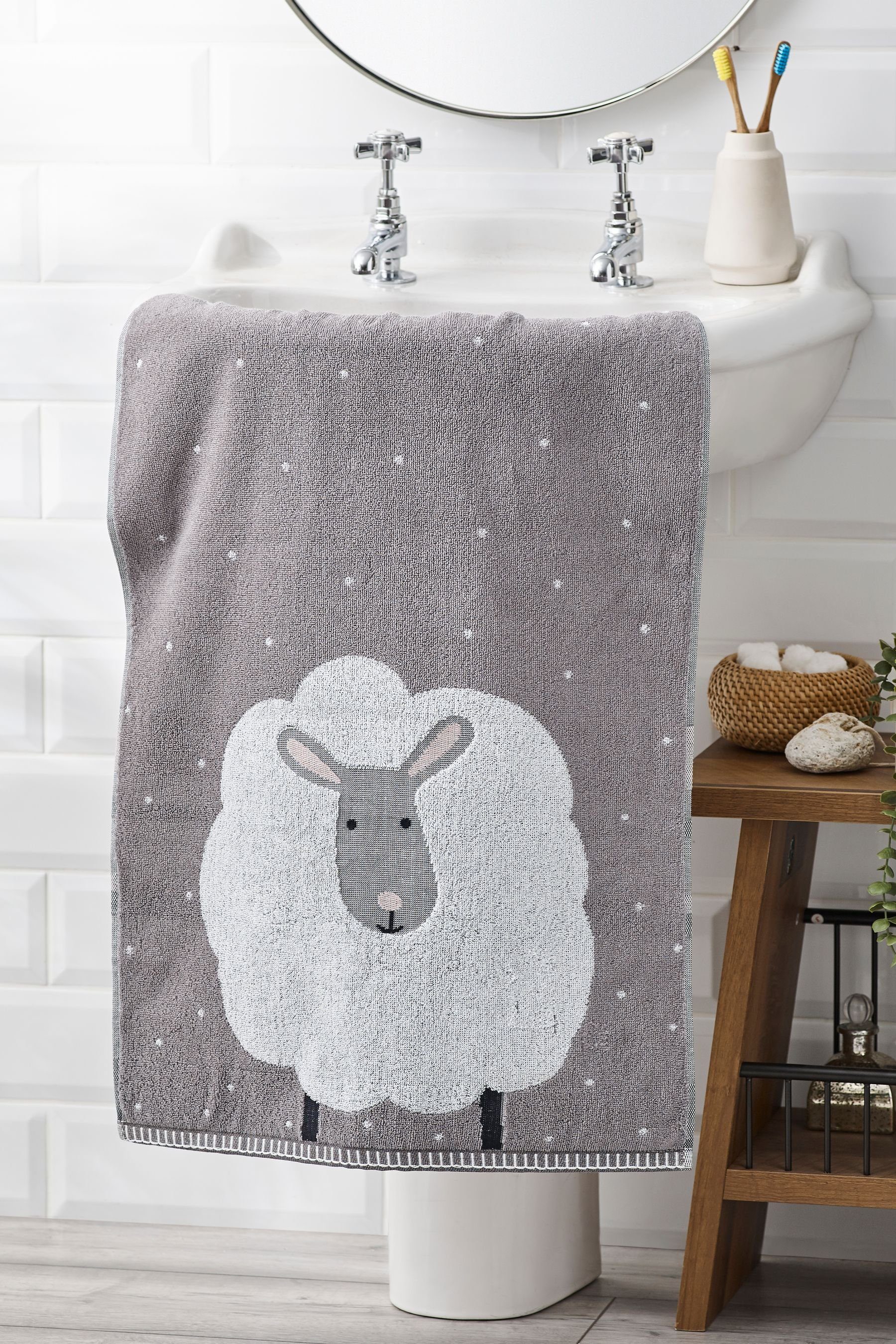 Next Handtuch Handtuch mit Schafmuster, (1-St) günstig online kaufen