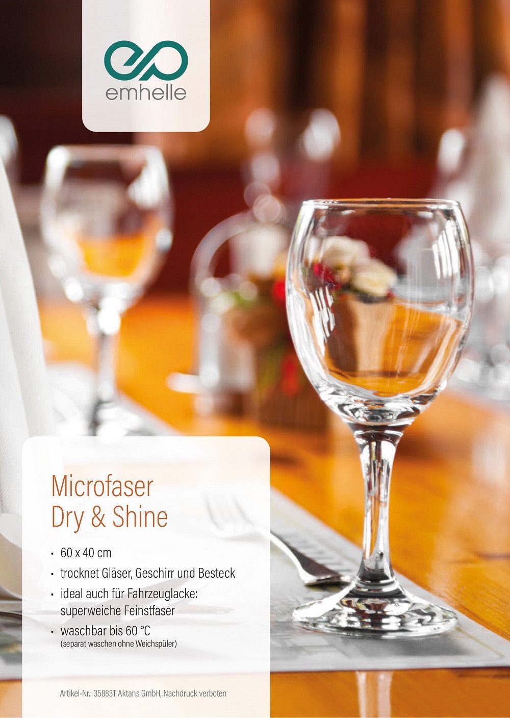 Emhelle Microfasertücher, Microfaser Dry & Shine 60x40 cm Mikrofasertuch (5-tlg)