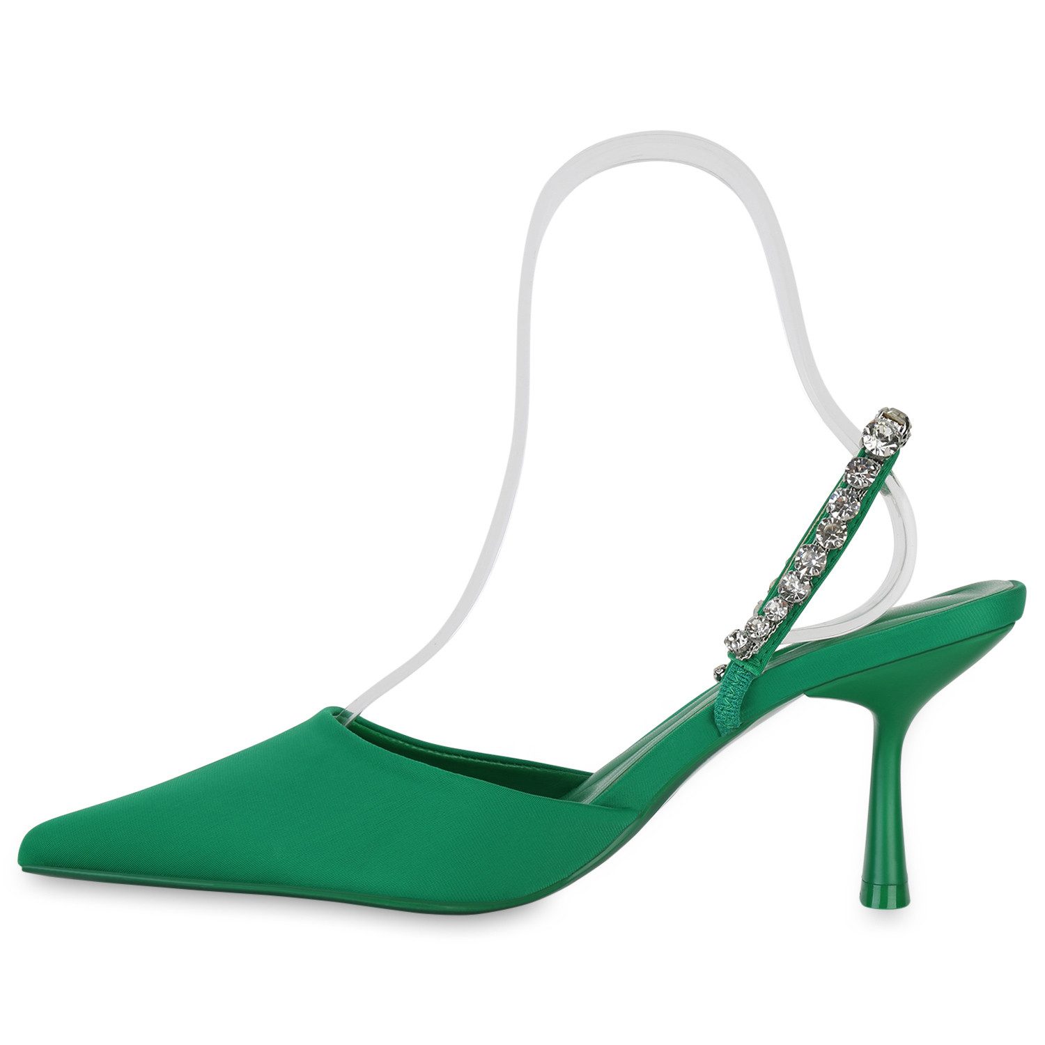 VAN HILL 840039 Slingpumps Damen Pumps Slingpumps Stiletto Party Strass Sat günstig online kaufen