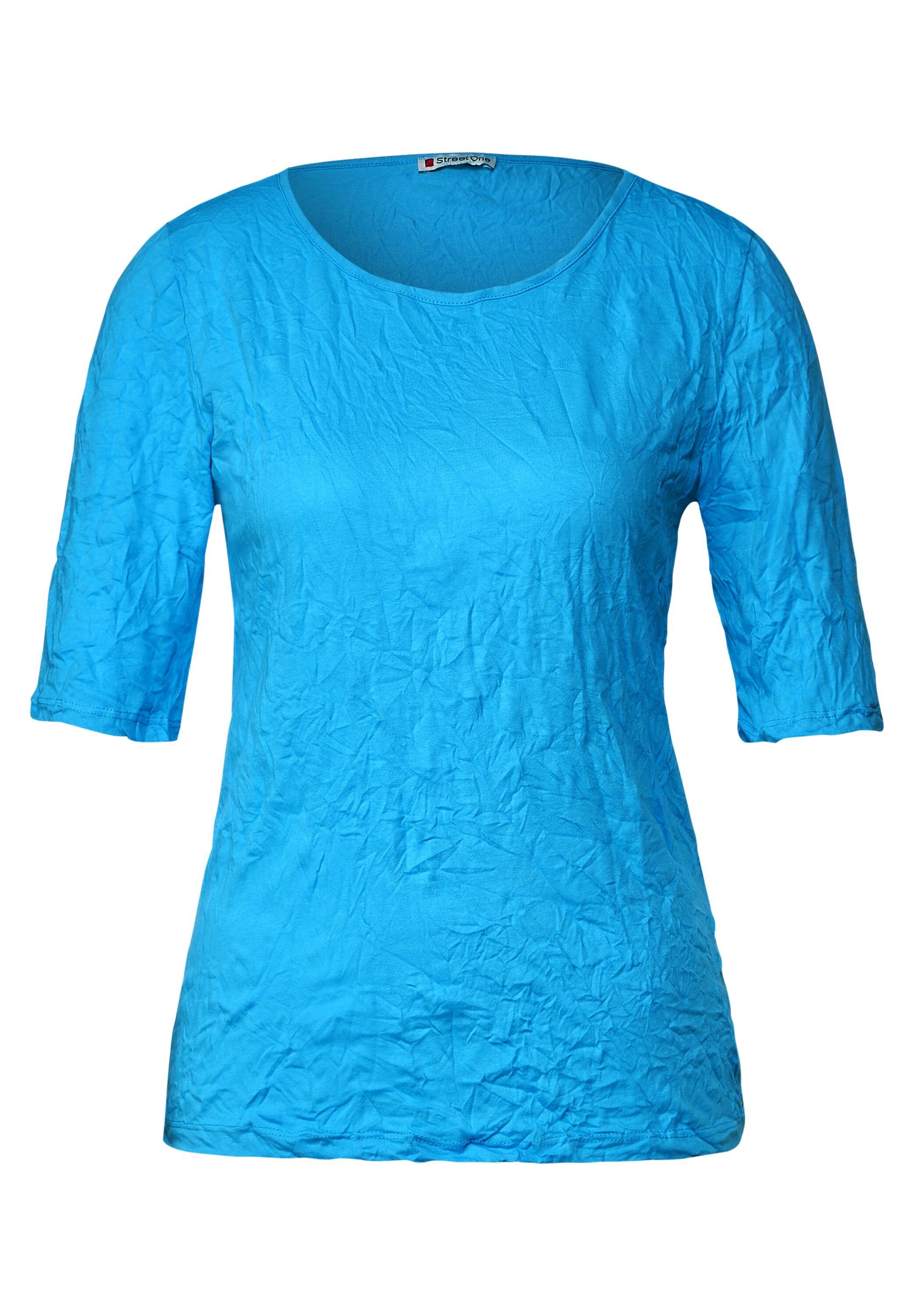 ONE aus Rundhalsshirt STREET blue splash Materialmix softem