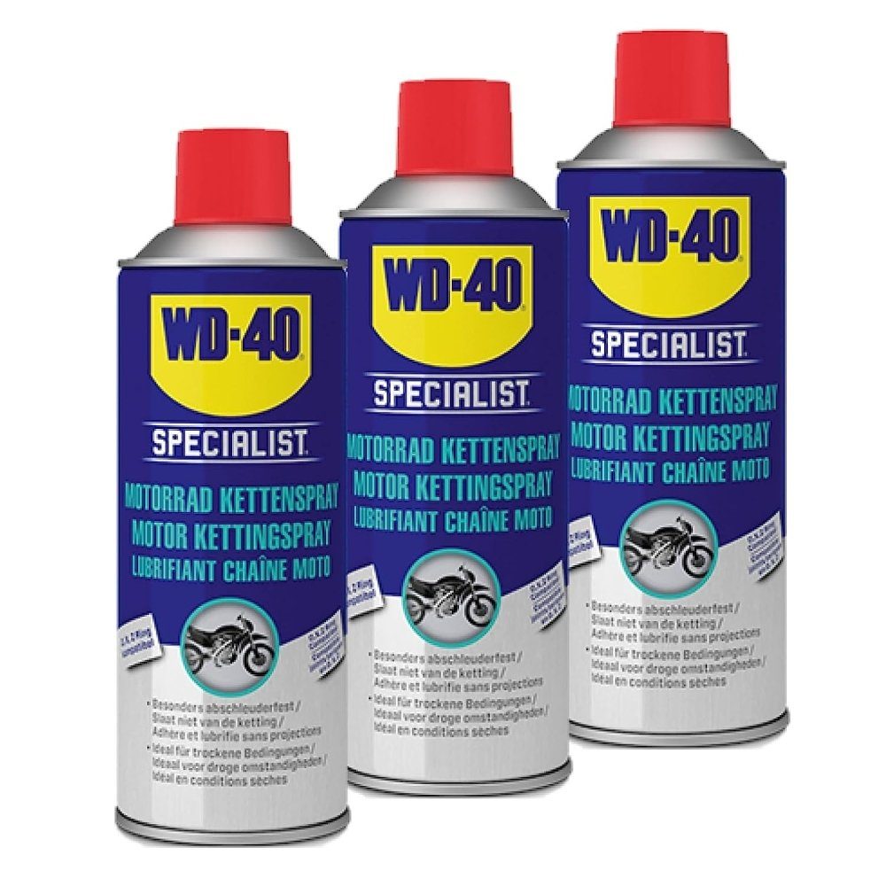 WD-40 Schmierfett Specialist Motorrad Kettenspray 3x400ml, 1200 ml, (3-St)