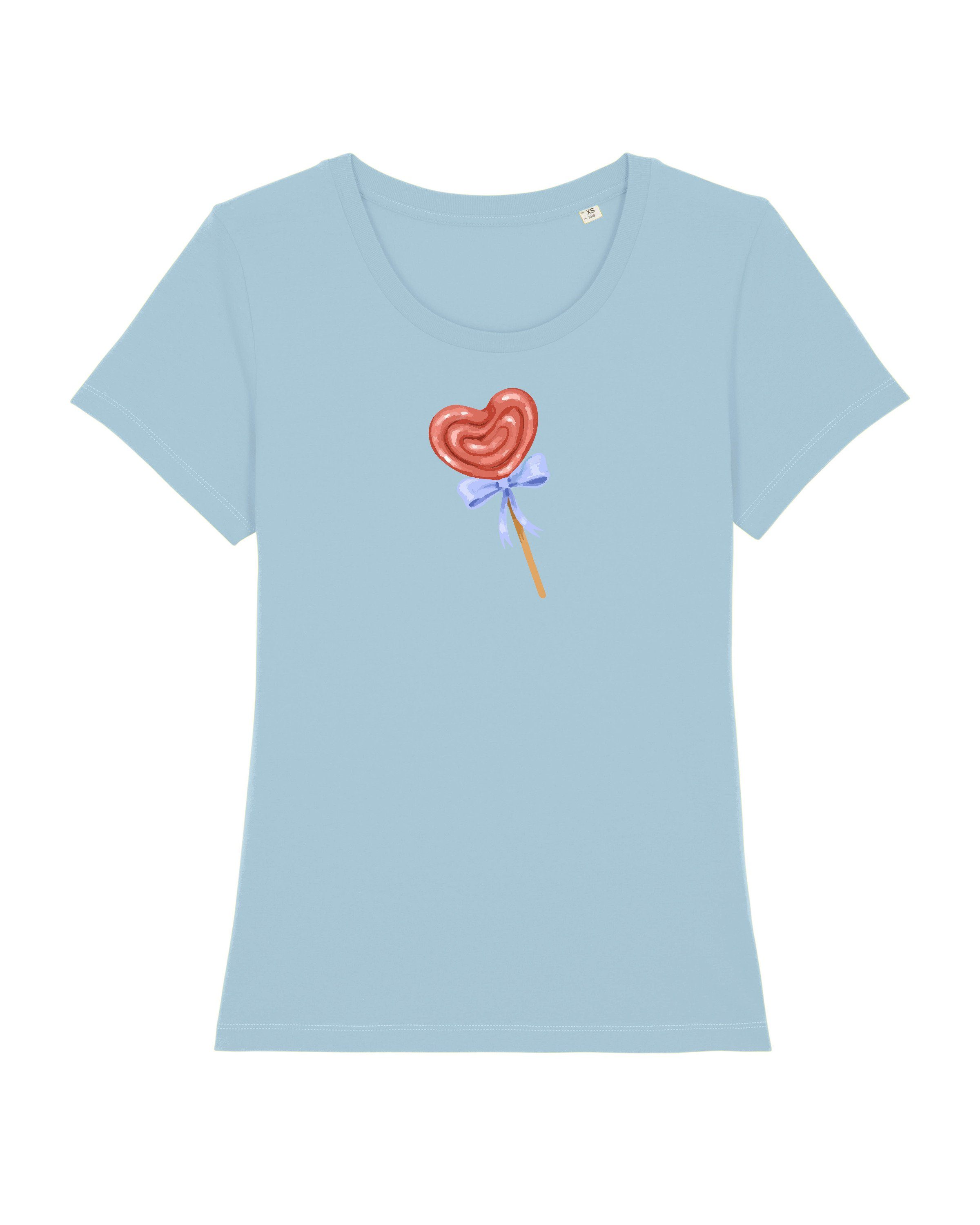 Print-Shirt wat? Lollipop (1-tlg) grau Herz meliert Apparel