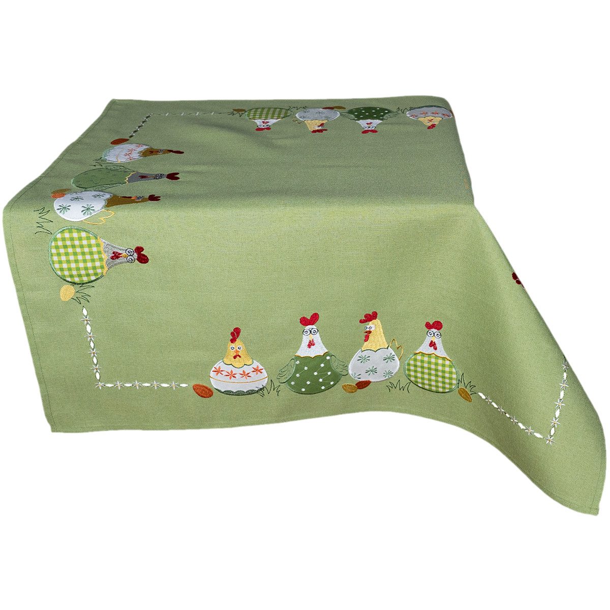 matches21 HOME & HOBBY Tischdecke Tischdecke TAMI 85 x 85 cm lustige Hühner günstig online kaufen