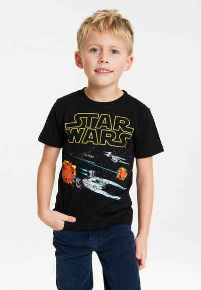LOGOSHIRT T-Shirt Star Wars - Star Fighter mit coolem Star Wars-Motiv