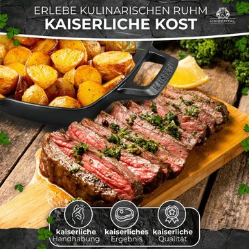 Kaisertal Steakpfanne KAISERTAL Grillpfanne 27cm Induktionsgeeignet inkl. Rezepte & Bürste