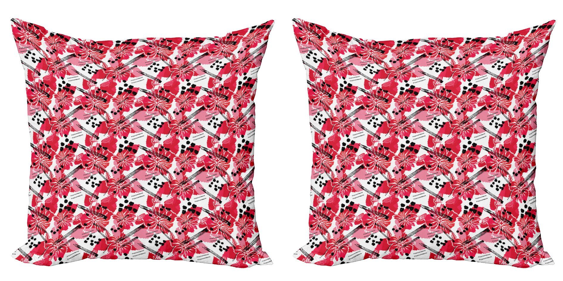 Kissenbezüge Modern Accent Doppelseitiger Digitaldruck, Abakuhaus (2 Stück), Hibiskus Blume von Hawaii-Dschungel