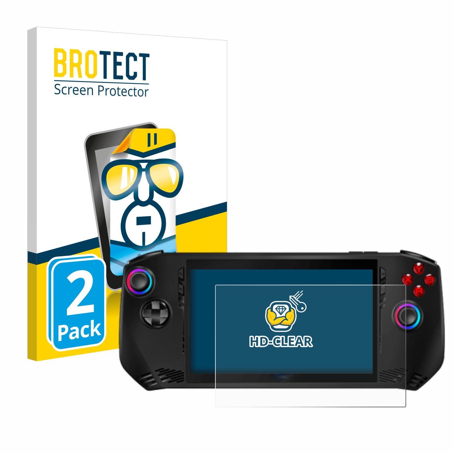 BROTECT Displayschutzfolie Schutzfolie für MSI Claw A1M, 2 Stück, Displayschutz Schutz Folie Klar Transparent