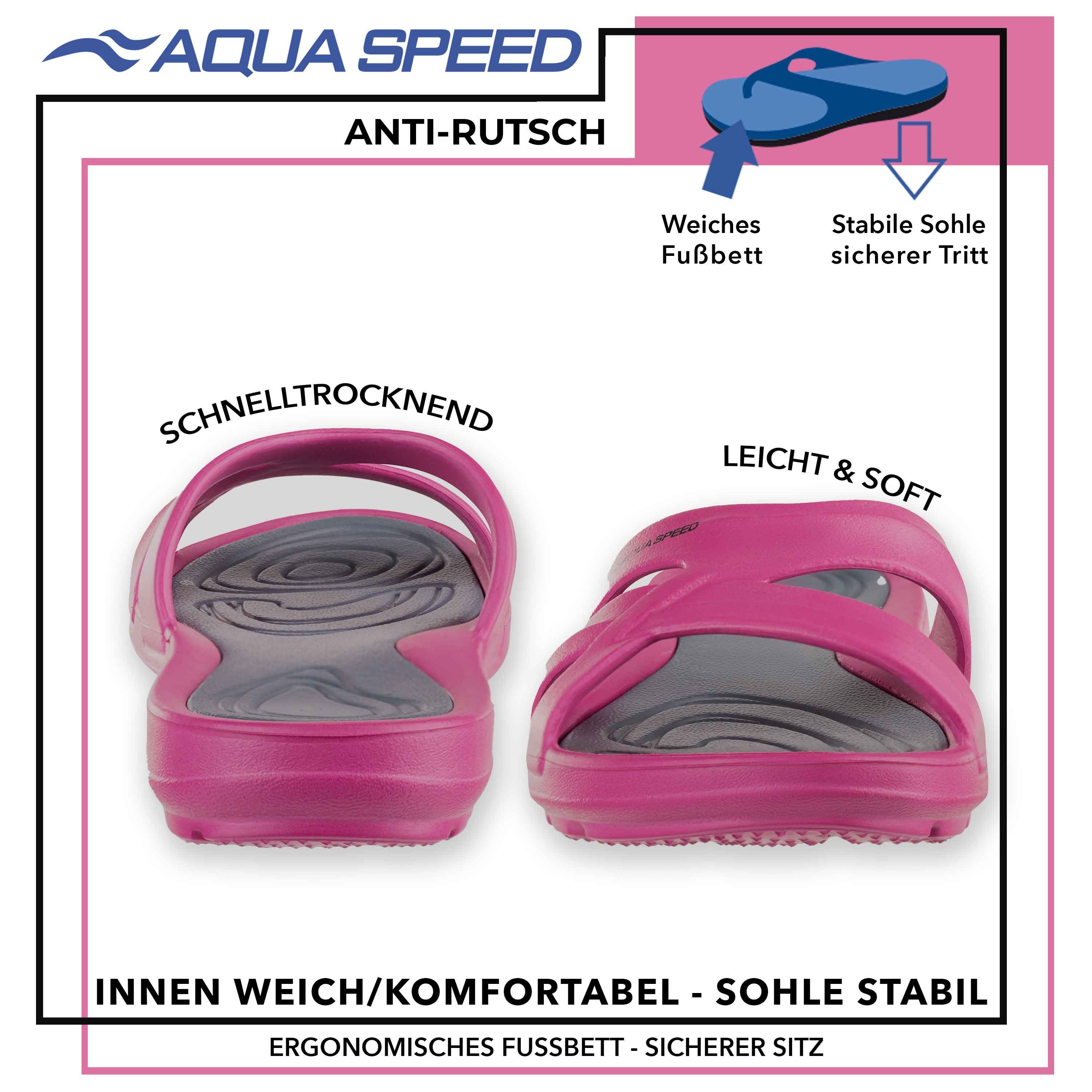 Aqua Speed Strandschuhe mit Soft-Sohle – Ideal für Urlaub & Spa Gr. 40 Badepantolette (Freizeitschuhe für Urlaub & Sauna – Schnelltrocknend & soft) Antibakterielle Eigenschaften – Frische und Schutz für Ihre Füße