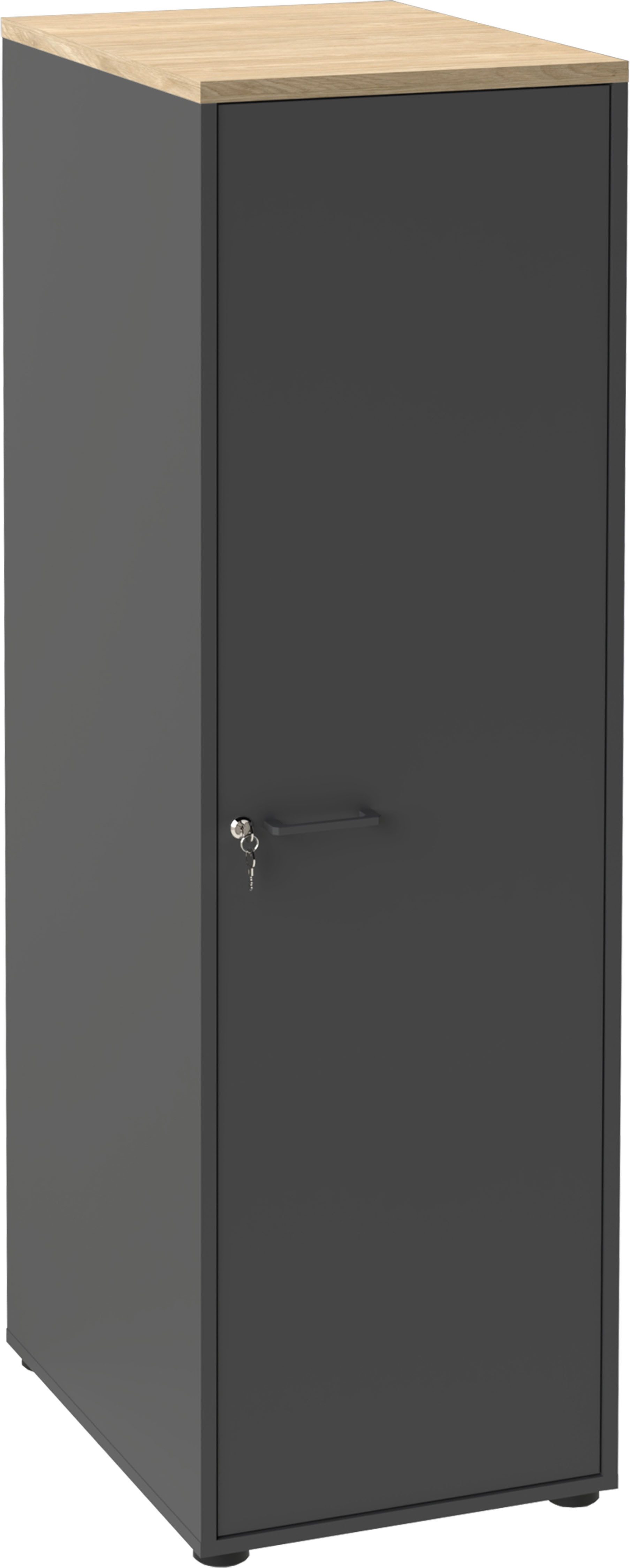 Schildmeyer Hochschrank Solea, mit einer abschließbaren Tür, Breite 45 cm, Made in Germany (1-St) Abschließbare Türen inkl. Anschlagdämpfer, Made in Germany
