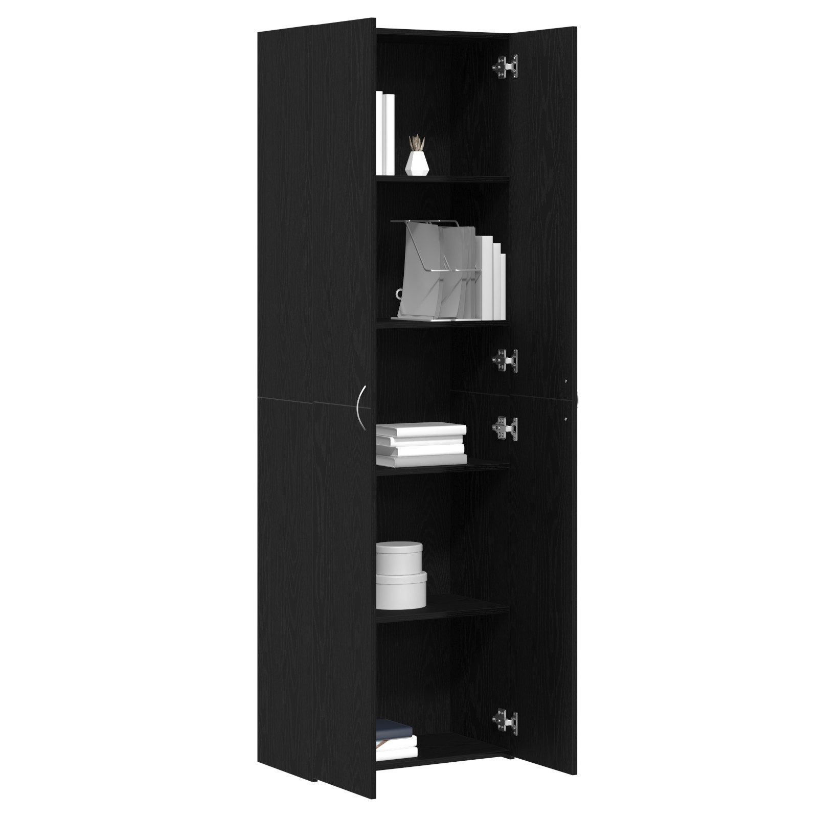 vidaXL Aktenschrank Büroschrank Schwarz Eiche 60x32x190 cm Holzwerkstoff (1 günstig online kaufen