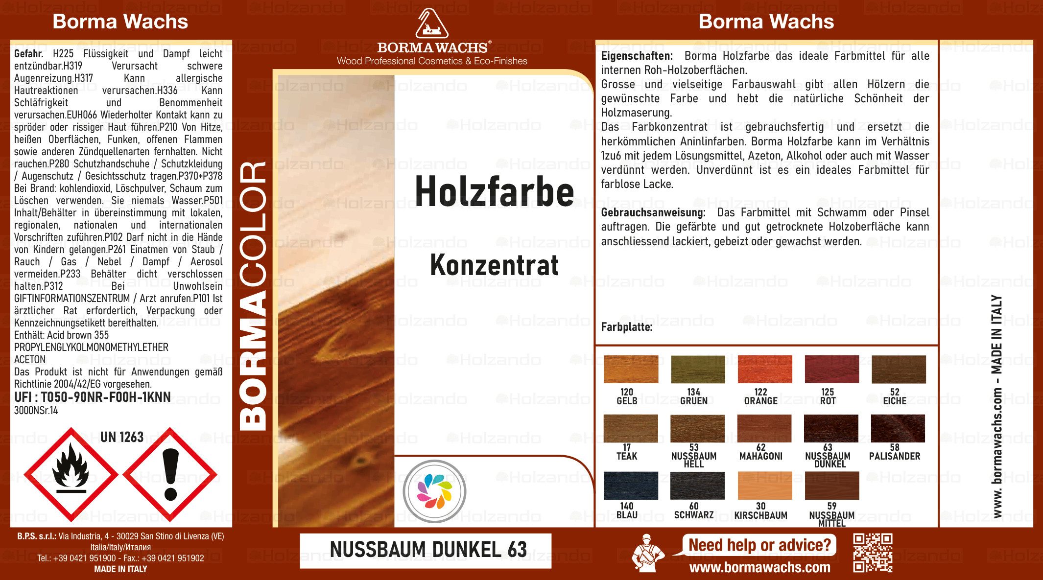 BORMA Holzbeize Konzentrat Beize "HOLZFARBE", Vielseitig einsetzbar und mischbar für individuelle Farbtöne.