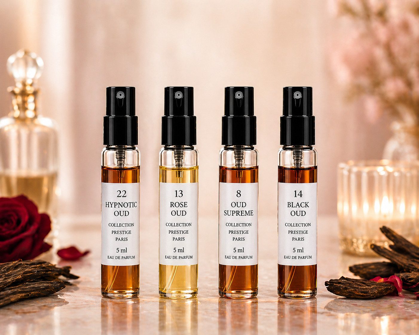 Collection Prestige Duft-Set Oud Parfum-Bundle – 4x 5 ml Parfum Abfüllungen, 4-tlg.