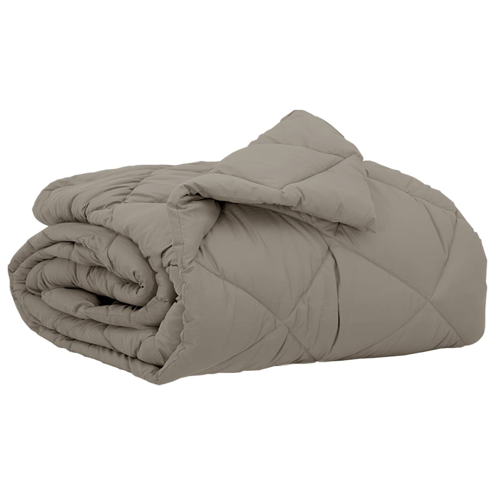 vidaXL Baumwollbettdecke Sommerdecke Hellgrau 220 x 135 cm Mikrofaser, Bezug: Mikrofaser