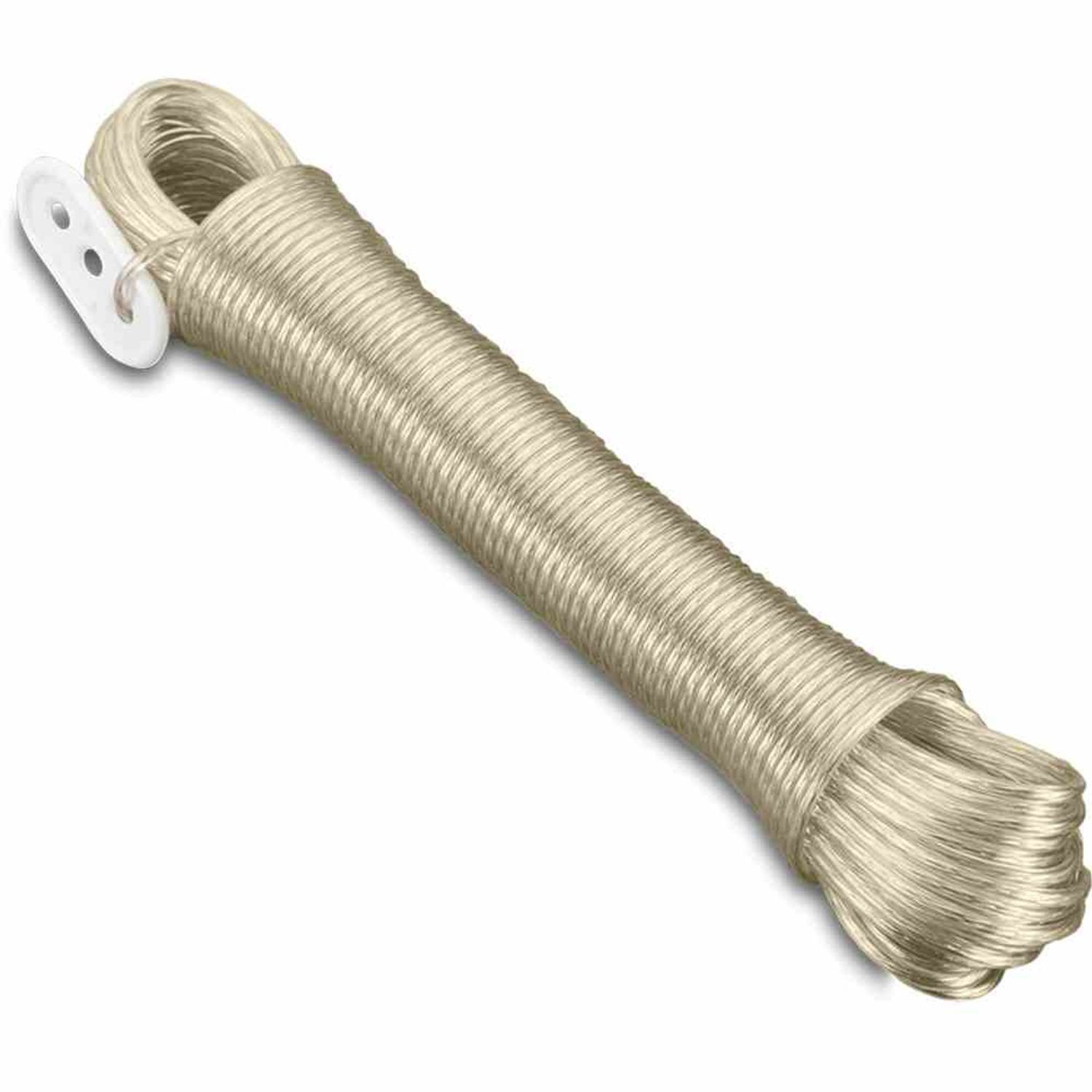 Metaltex Wäscheständer Wäscheleine 20 m PVC mit Stahldrahteinlage und Spanner