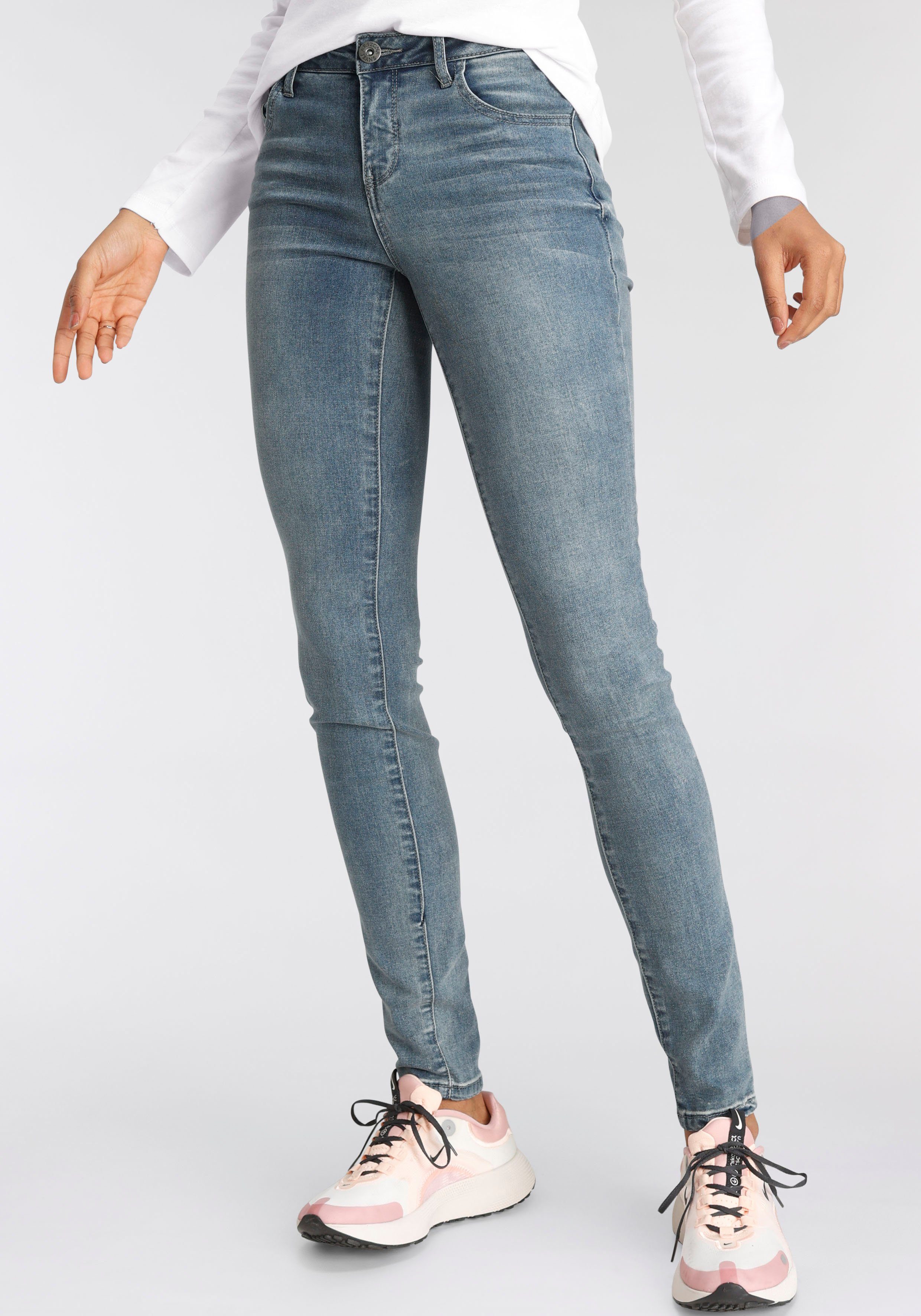 Arizona Skinny-fit-Jeans Ultra-Stretch Mid Waist blue-used