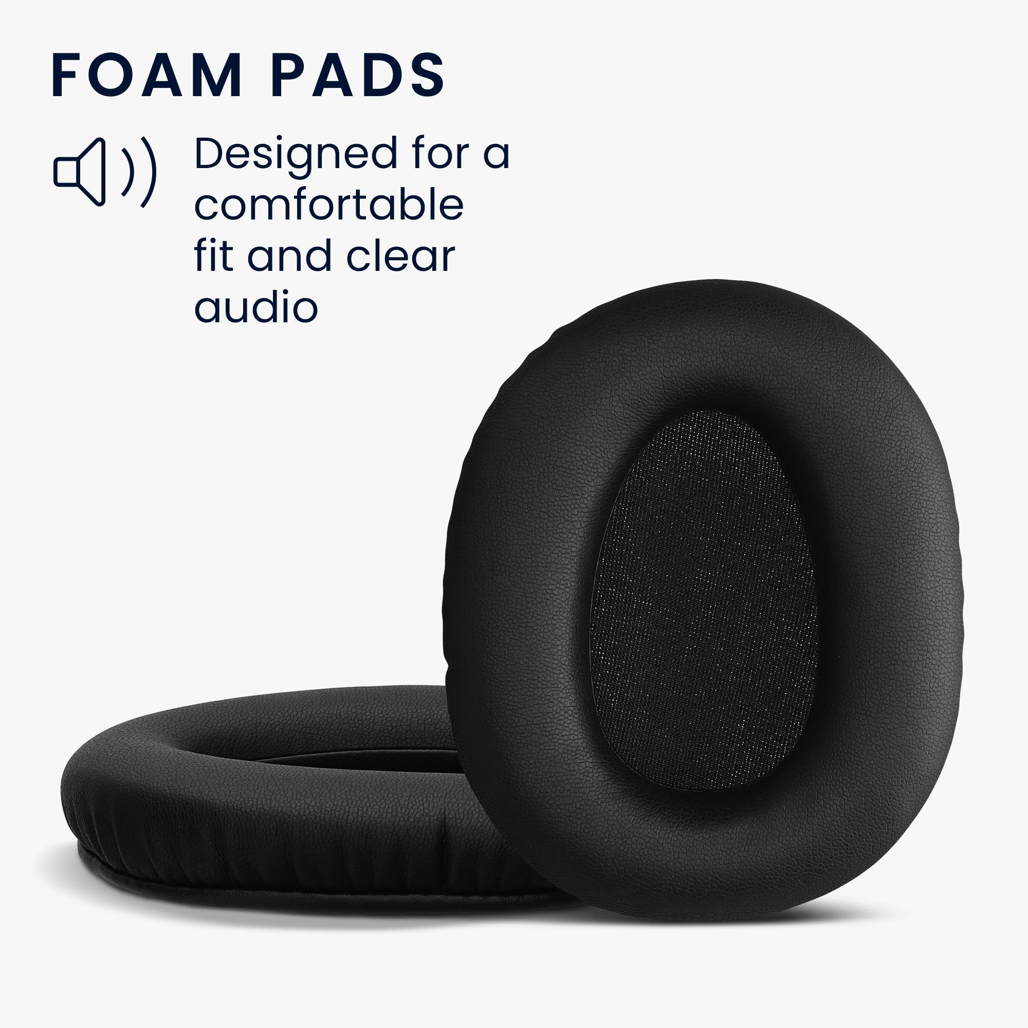 kwmobile 2x Ohr Polster für Sony WH-CH700N Ohrpolster (Ohrpolster Kopfhörer - Kunstleder Polster für Over Ear Headphones)