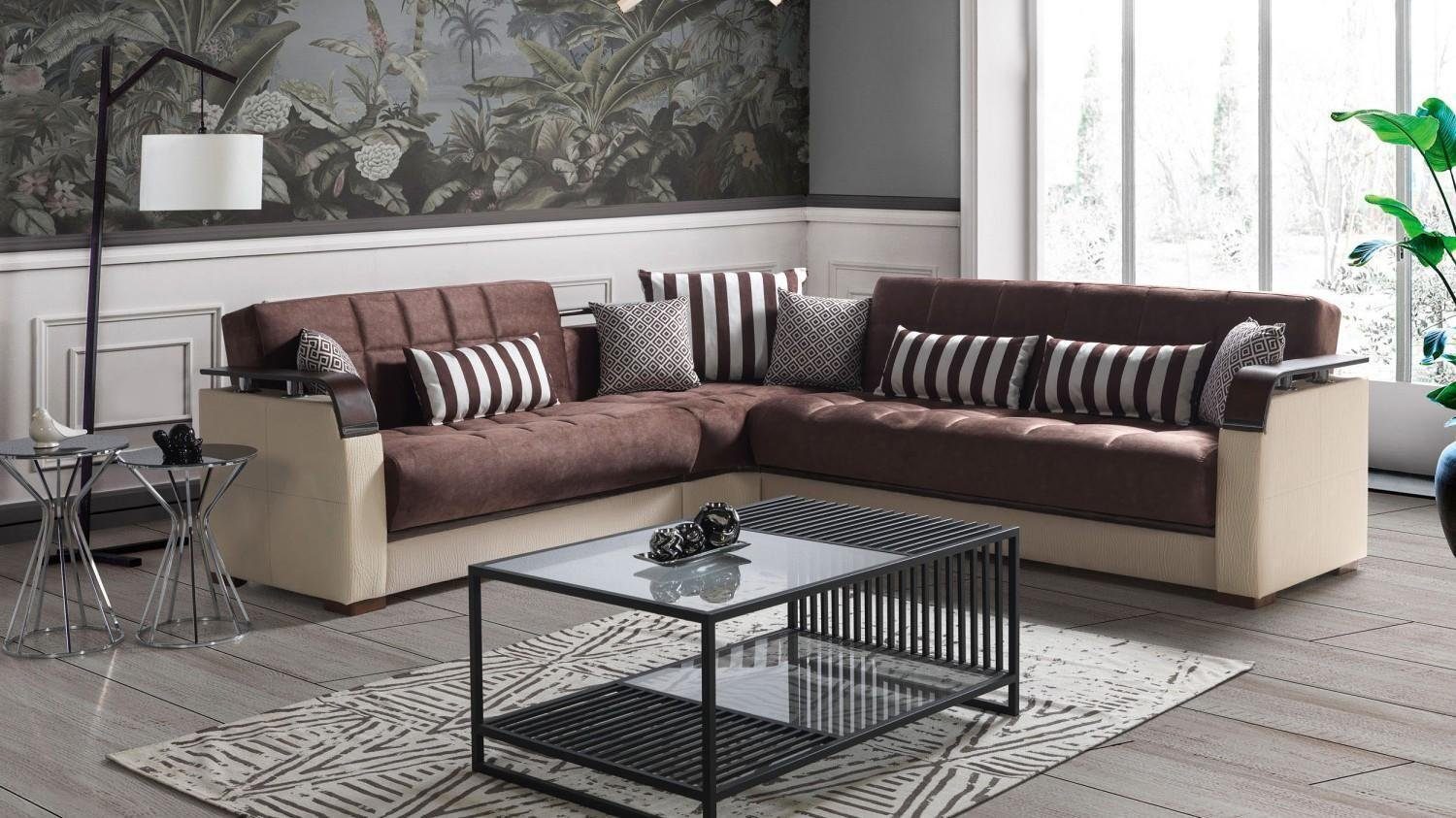 JVmoebel Ecksofa Ecksofa Wohnlandschaft Beige L-Form Sofa Wohnzimmer Ecksofas Luxus, Made In Europe