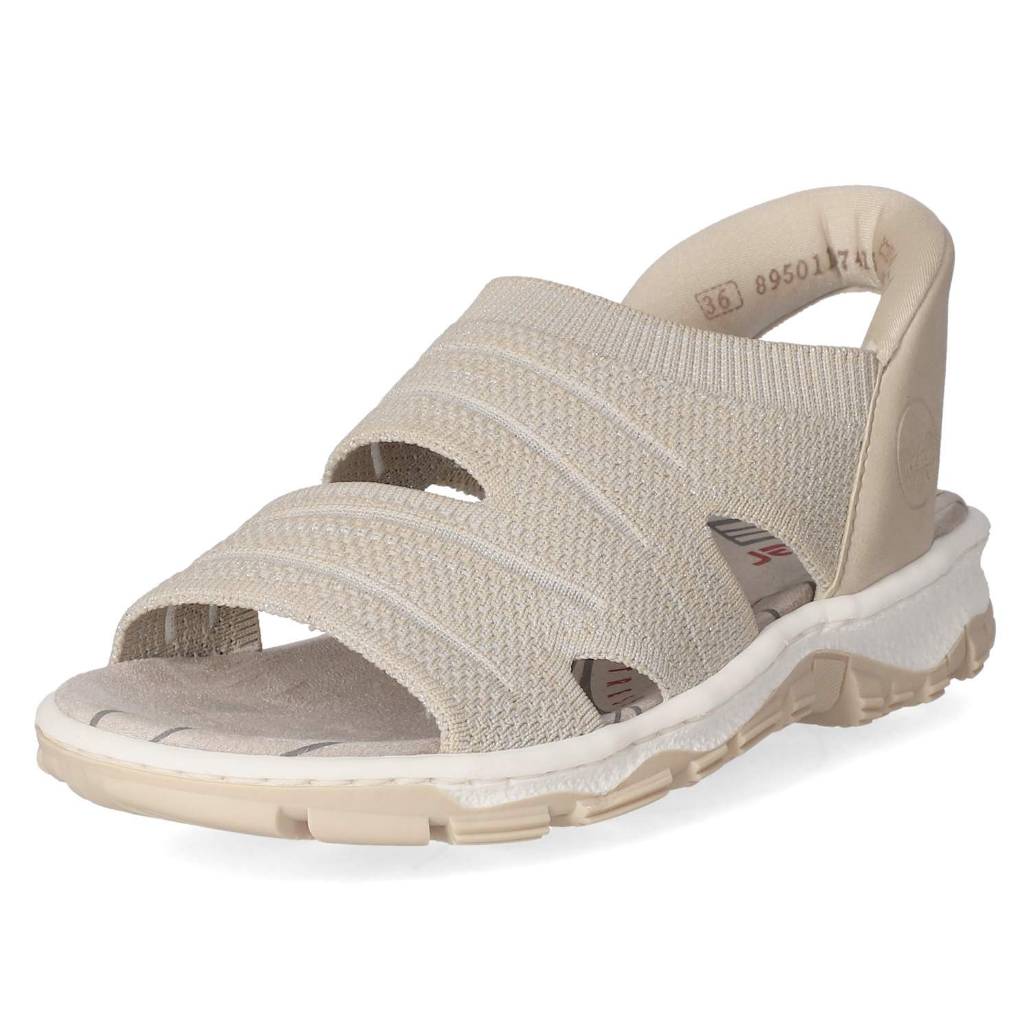 Rieker Rieker Flache Sandalen 68895-64 Damen Textil & Synthetik beige Sandalette – Bild 2 von 5