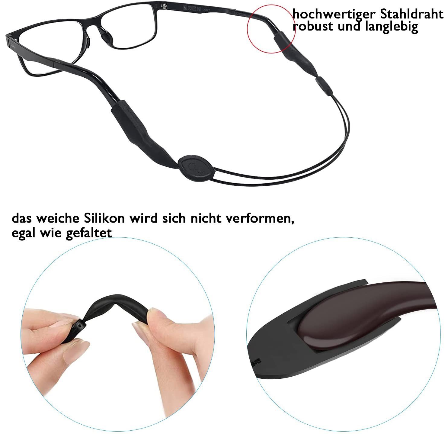 Sport für Brillenband,Brillenhalter geeignet & Freizeit,Wasserfest Brillenkette zggzerg