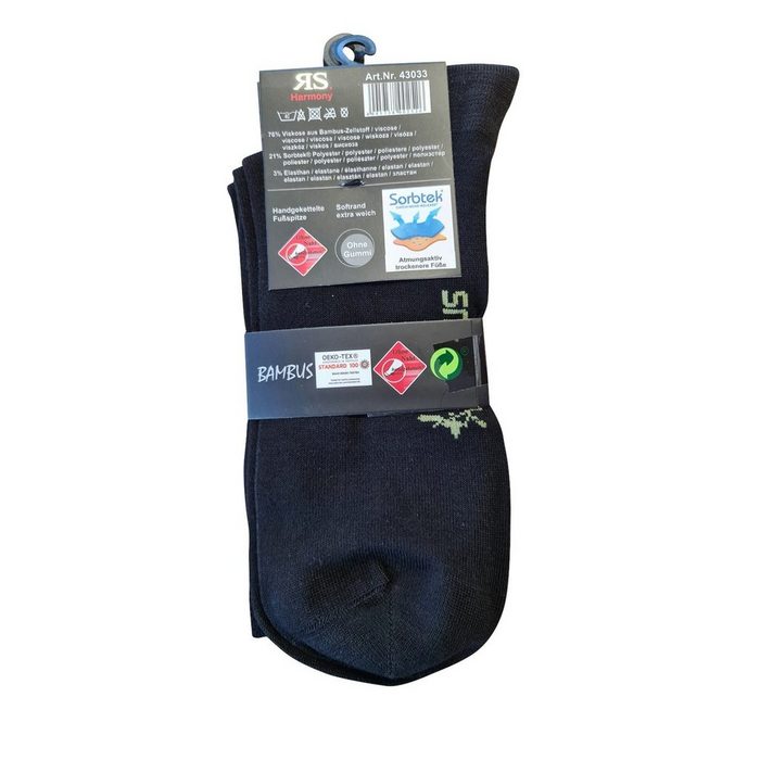 Riese Strümpfe Basicsocken Bambus Socken schwarz 3Paar (3-Paar) WB9124