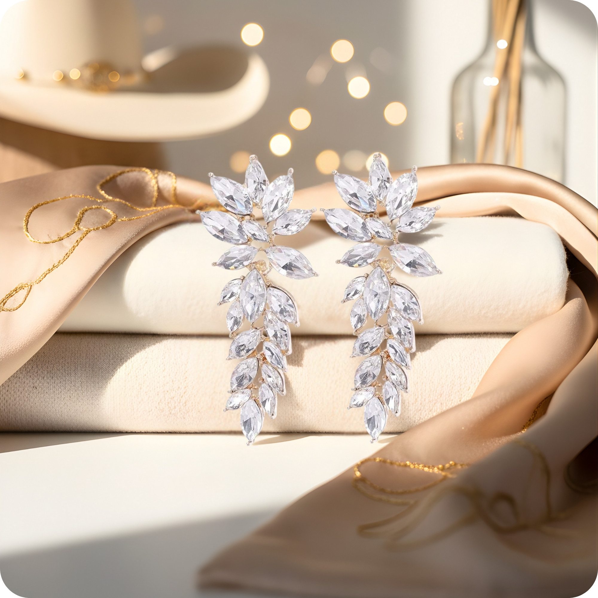 YouBella Ohrhänger-Set Kristalltropfen und Dangler Ohrringe Für Frauen & Mädchen (Inhalt der Packung: Paar Ohrringe x 1, Perfekt für besondere Anlässe & Office Wear), Vergoldet Modische künstliche Schmuck