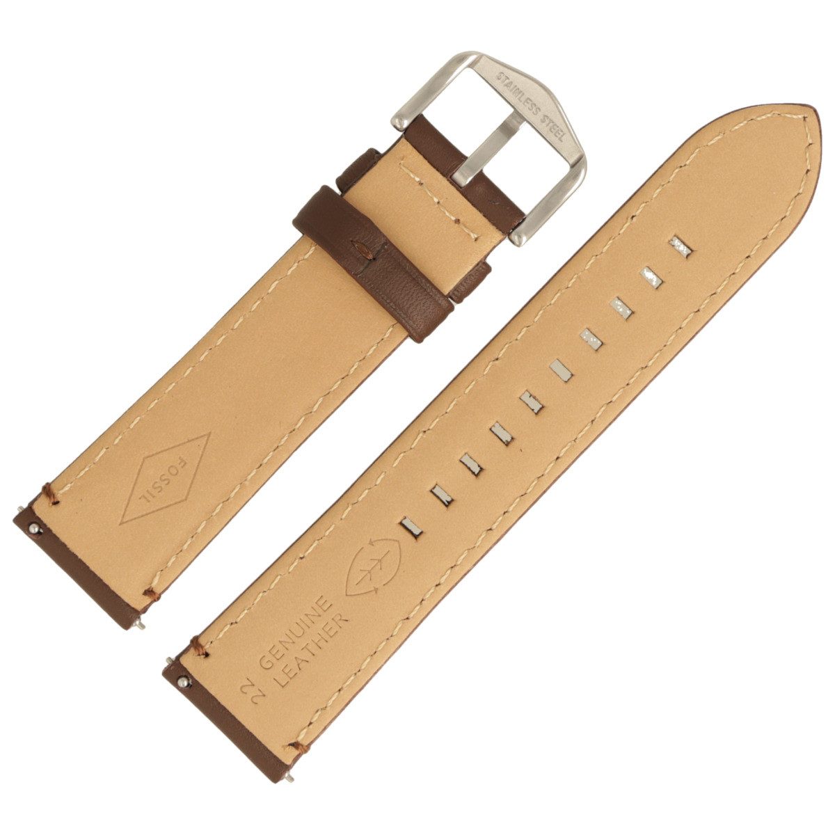Fossil Uhrenarmband 22mm Leder Braun FS-4735 LB-FS4735