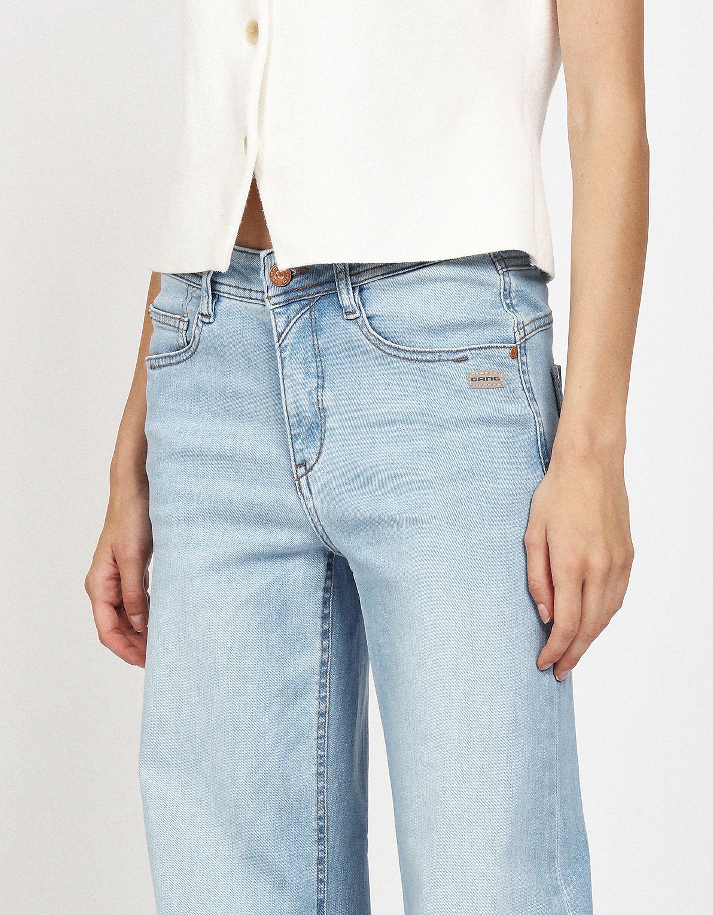 GANG Weite Jeans 94AMELIE WIDE (94AMELIE WIDE) mit geradem Beinverlauf, weicher Denim