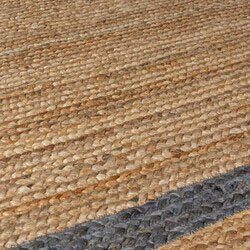 Teppich Grace, FLAIR rechteckig, mit Bordüre natur/grau Jute, mm, fußbodenheizungsgeeignet, aus 7 Höhe: RUGS, 100