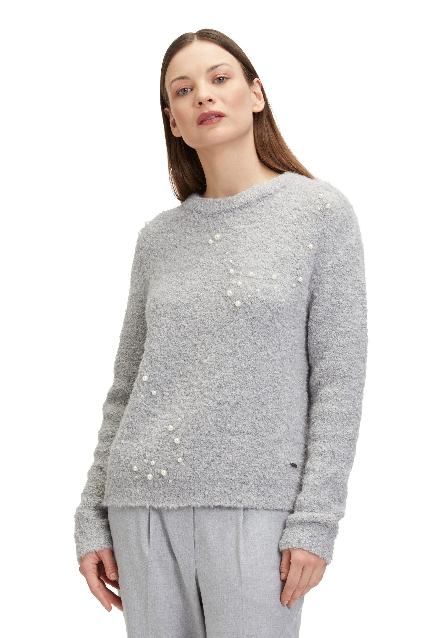 Betty&Co Strickpullover Damen Strickpullover mit Perlen (1-tlg) Perlen günstig online kaufen