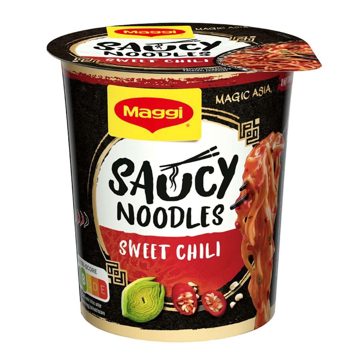 MAGGI Fertiggericht, MAGGI MAGIC ASIA Saucy Noodles Sweet Chili Cup im Becher 75g