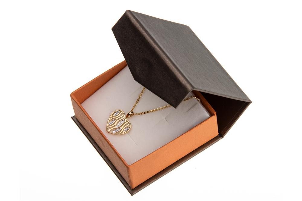 Silberkettenstore Schmuckset Panzerkette 1,2mm mit Anhänger Herz groß Zirk. - 333 Gold und 375 Gold