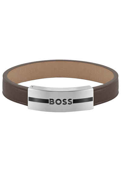 BOSS Armband Schmuck Edelstahl Armschmuck Lederarmband LUKE