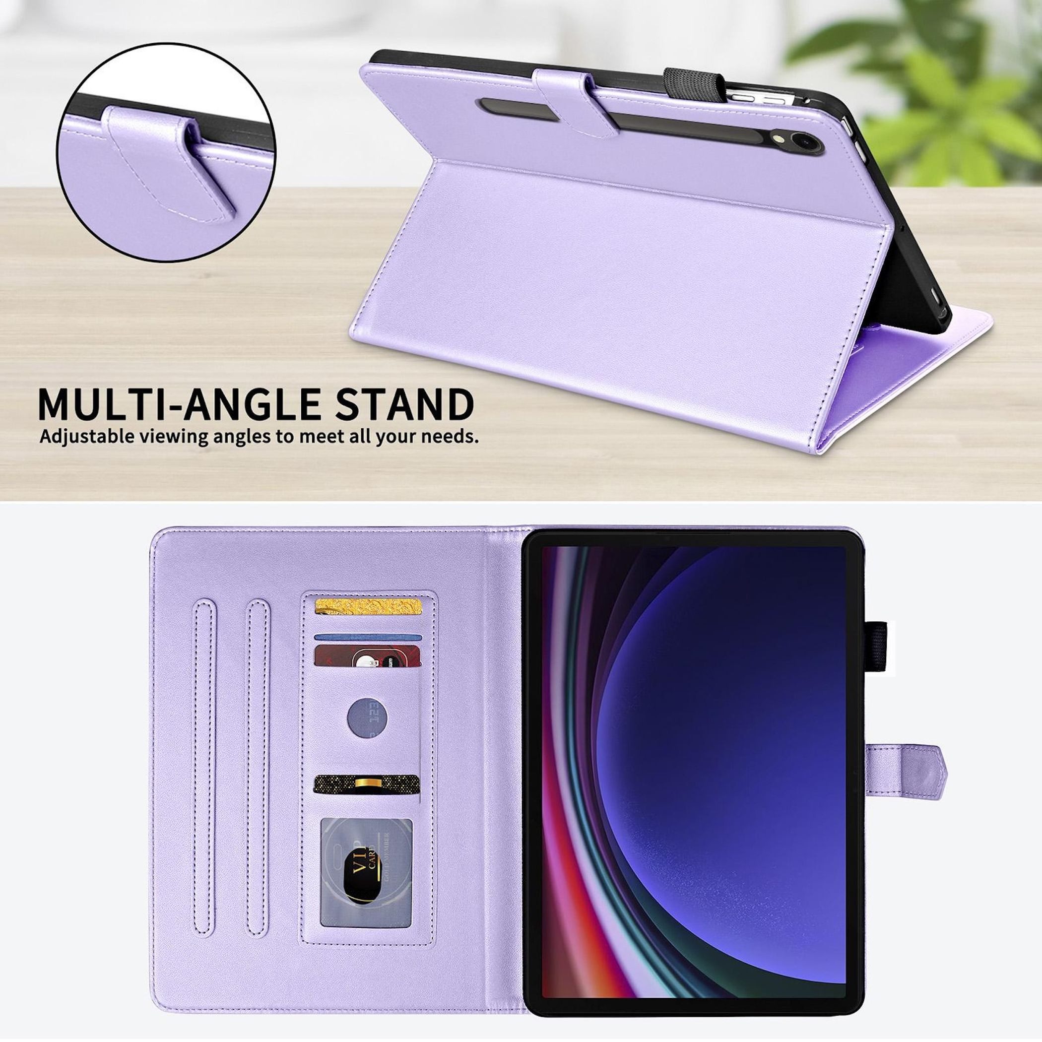 Wigento Tablet-Hülle Für Samsung Galaxy Tab S10 FE Plus Rhombus Kunstleder Hülle Lila, Kunstlederhülle mit Rhombus-Textur und Standfunktion