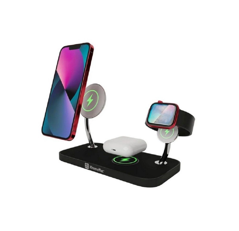 XtremeMac XMG-XM3-03 Kabelloses 3-in-1-Ladegerät – Apple MagSafe-zertifiziertes USB-Ladegerät
