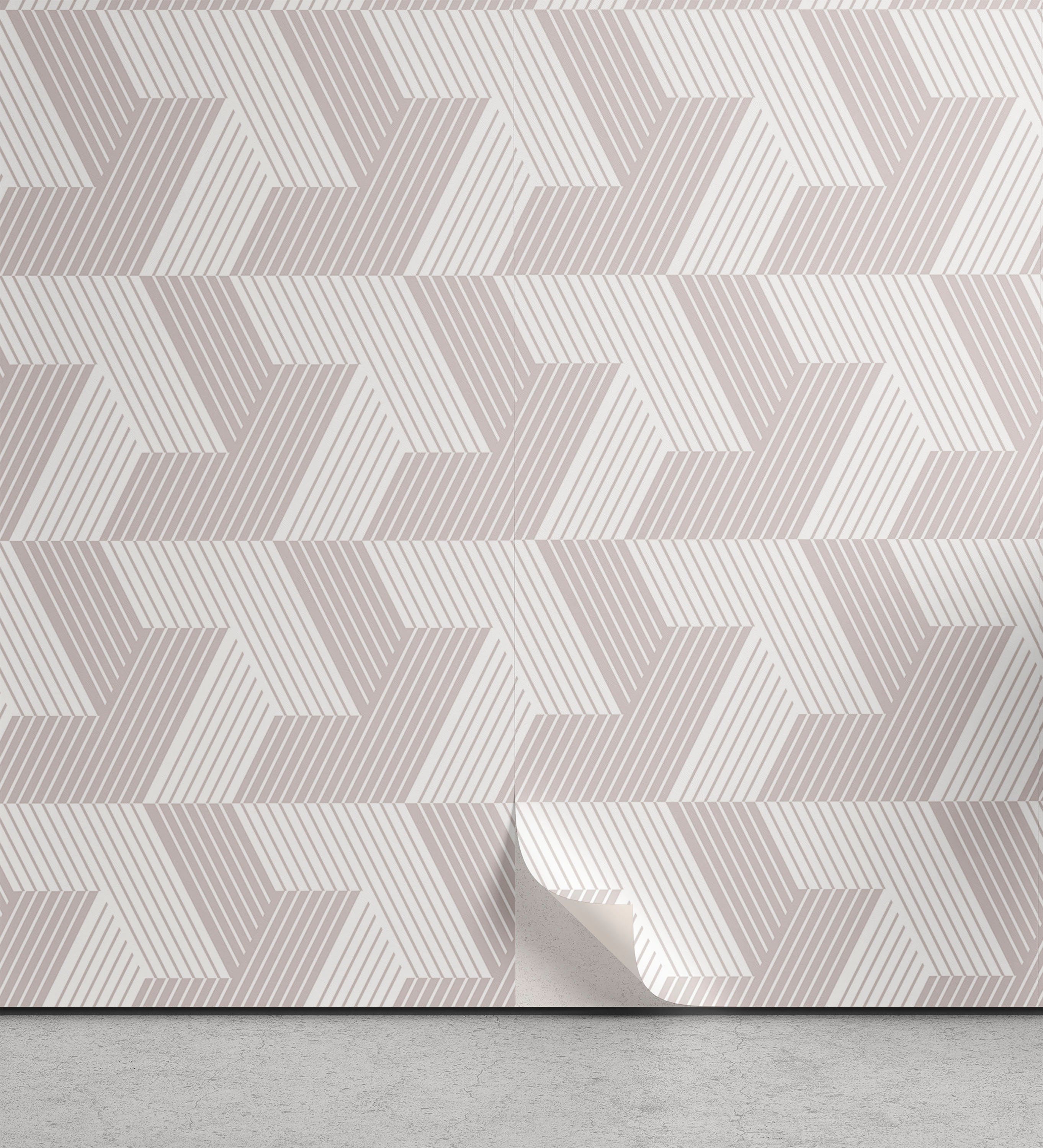 Abakuhaus Vinyltapete selbstklebendes Wohnzimmer Küchenakzent, Modern Diagonal Stripes Graustufen | Vinyltapeten