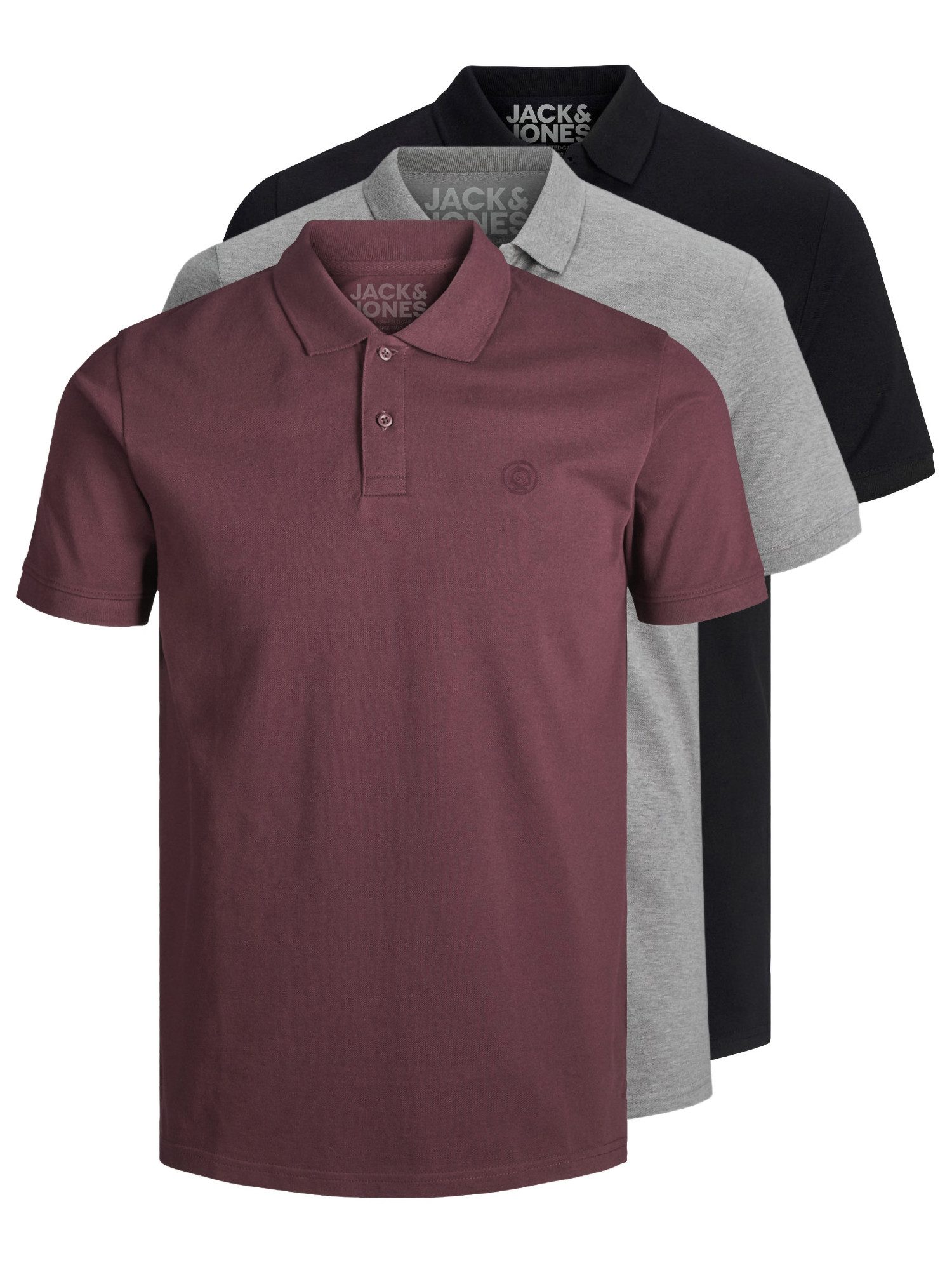 Jack & Jones Poloshirt Basic (3-tlg., 3er Pack) slimfit / figurbetont gesch günstig online kaufen