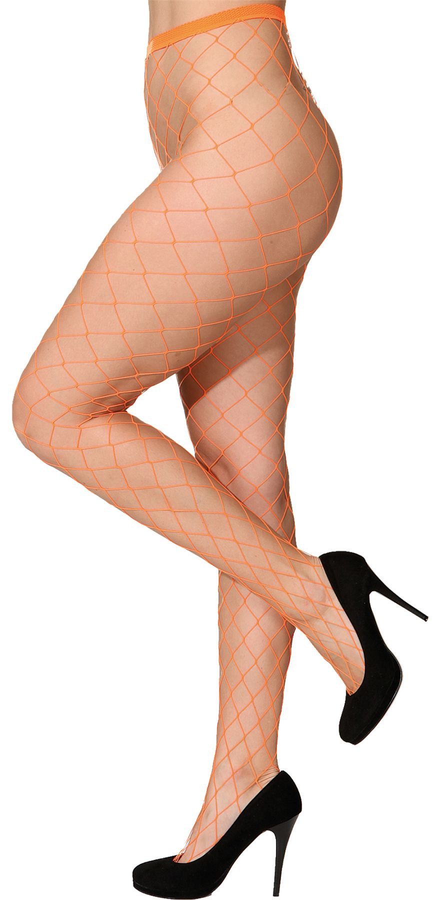 Orlob Netzstrumpfhose Netzstrumpfhose Sexy Strumpfhose Neonorange Großes Netz Party Cosplay Netz