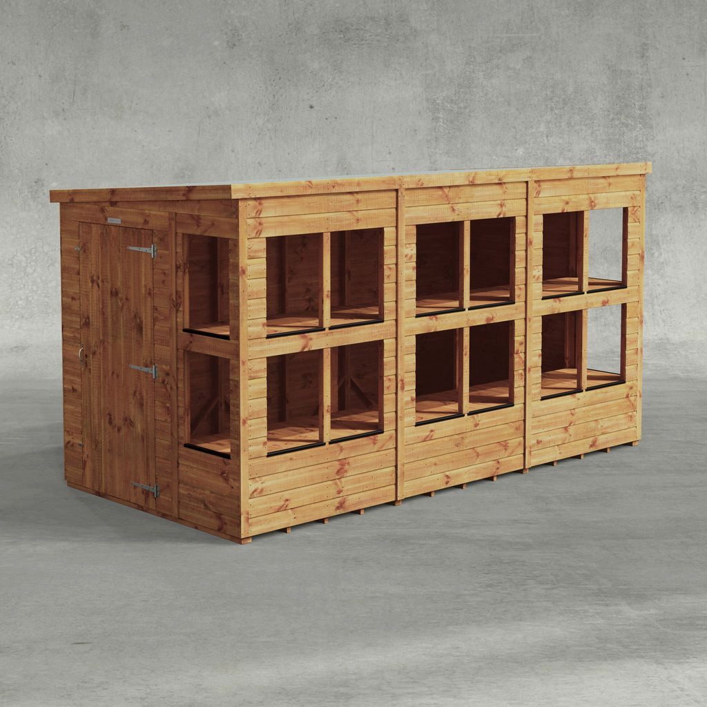 Gartenhaus Holz-Gewächshaus mit Pultdach aus Nut- und Feder Vollholz