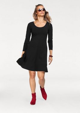 Aniston CASUAL Jerseykleid mit Blumendruck oder in uni Schwarz