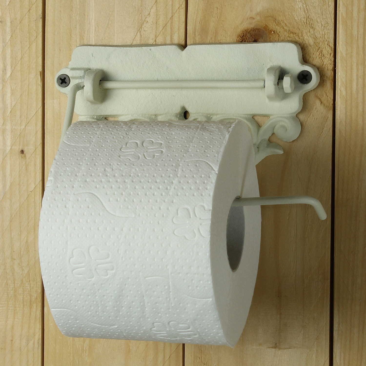 Klorollenhalter Klopapier-Halter Vintage Toilettenpapier-Halter Antik-Weiß Eisen 