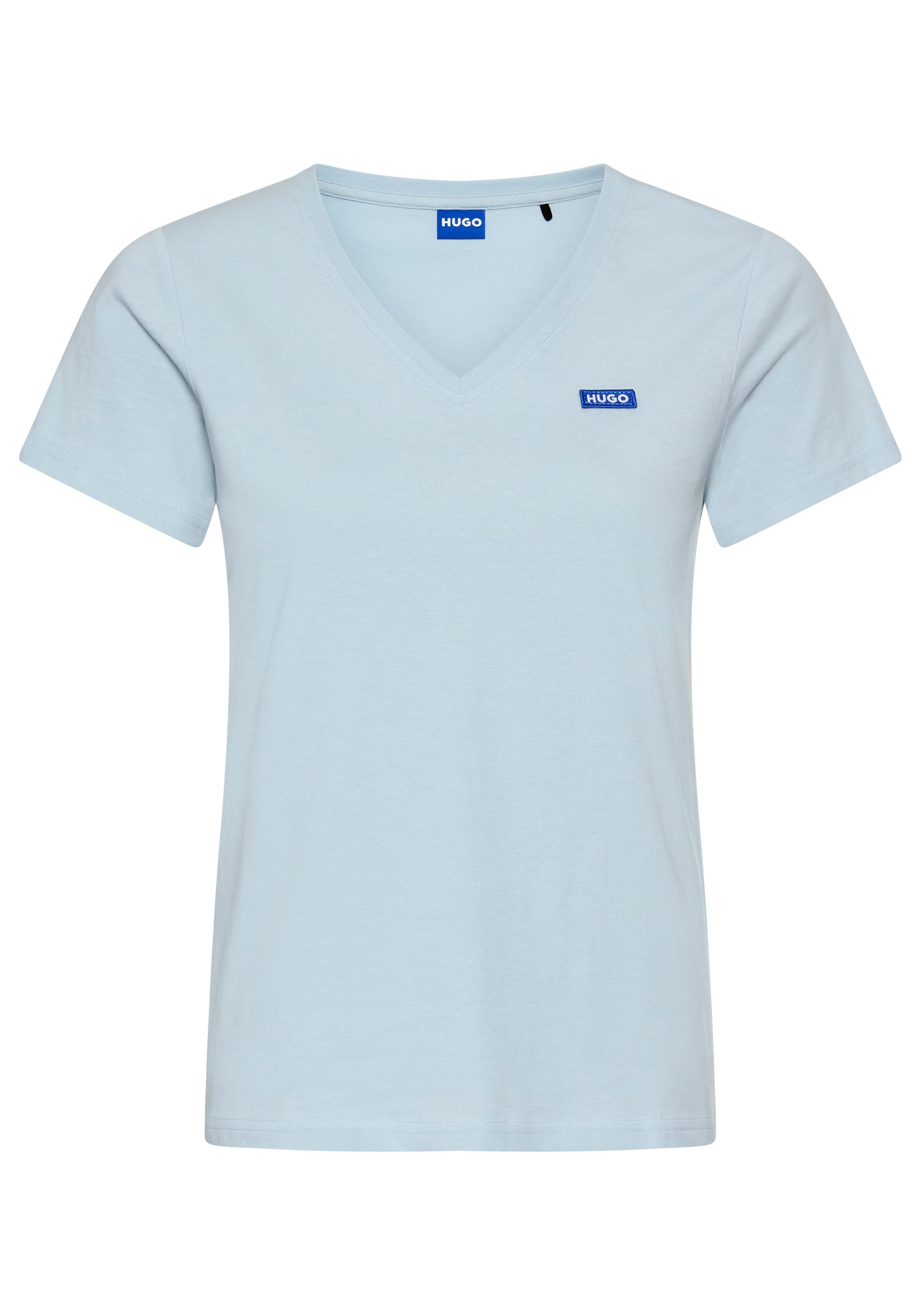 HUGO Blue T-Shirt Classic V mit Logo, V-Ausschnitt günstig online kaufen