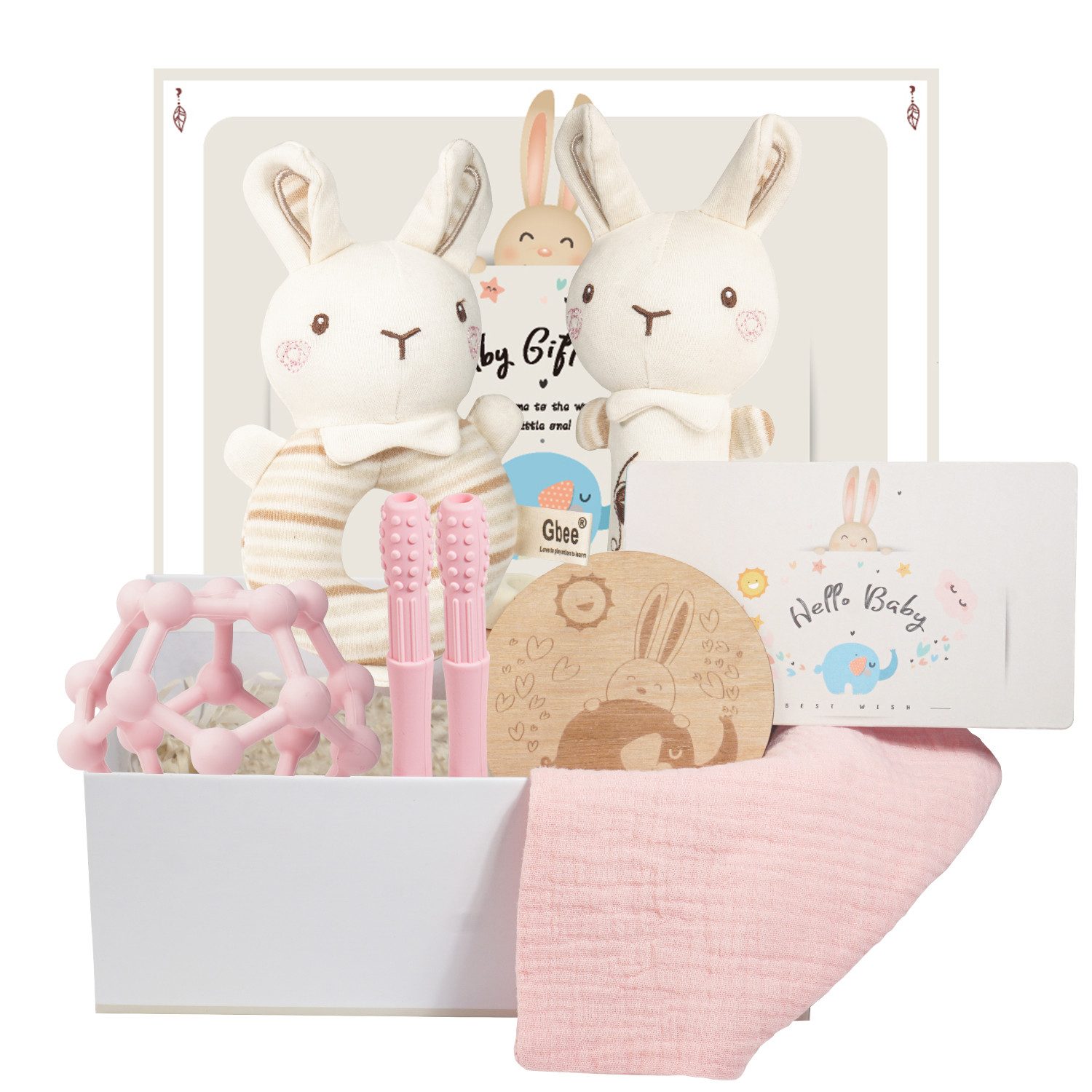 Neugeborenen-Geschenkset Geschenke zur Geburt Junge, Baby Geschenk Rassel