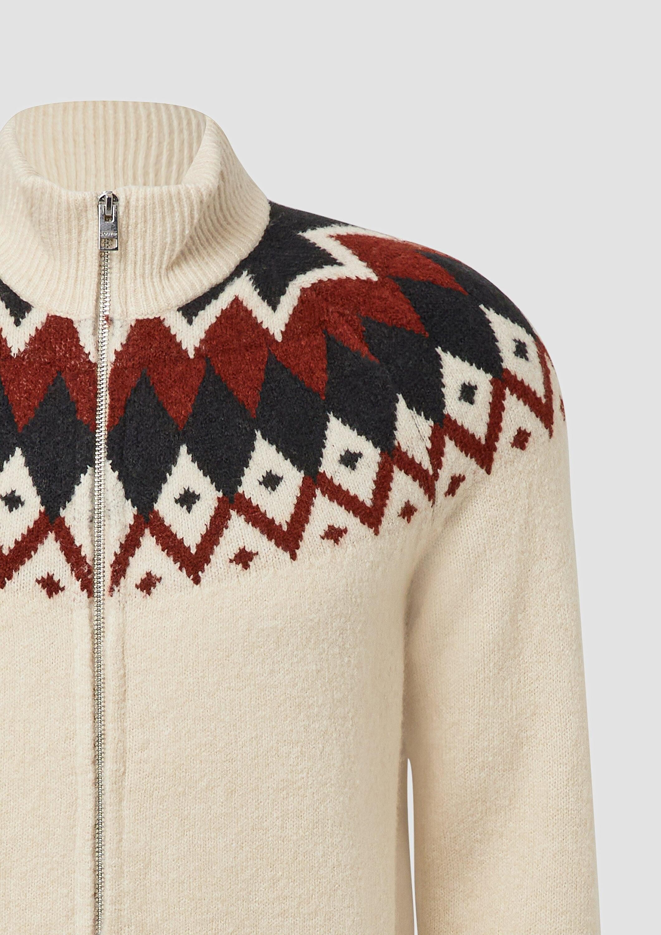 s.Oliver Cardigan Strickjacke Strickjacke aus Wollmix im Norweger-Stil