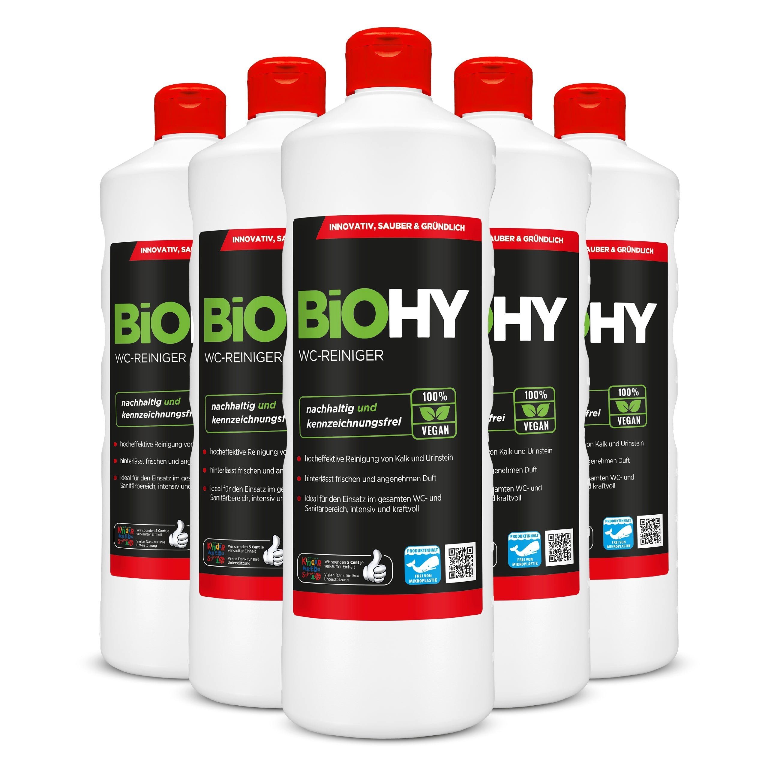 BiOHY WC-Reiniger 6er Pack (6 x 1 Liter Flasche) WC-Reiniger (6-St)