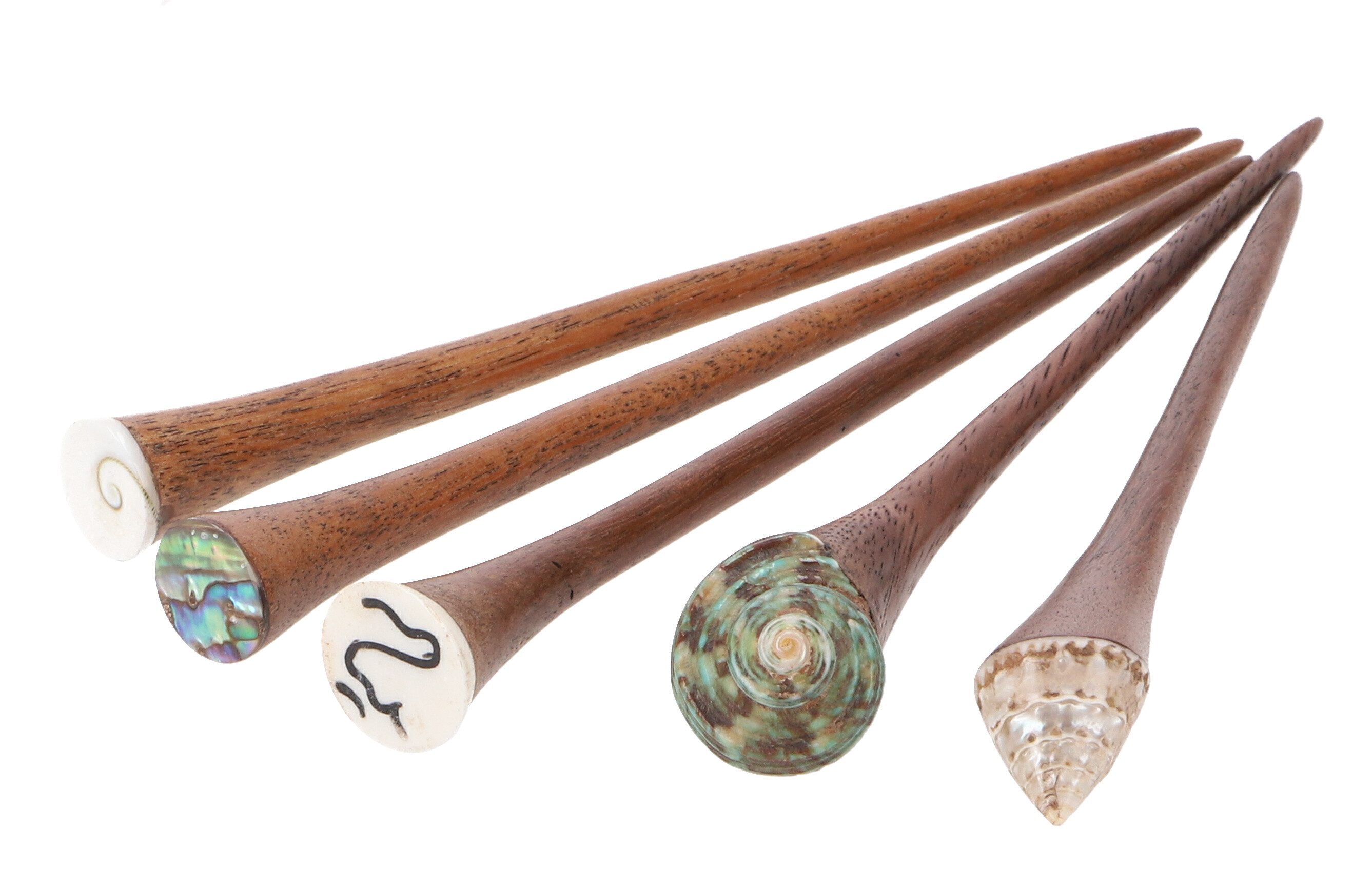 Guru-Shop Haarspange Holz Haarspange, Haarnadel mit Muschel - Modell 8